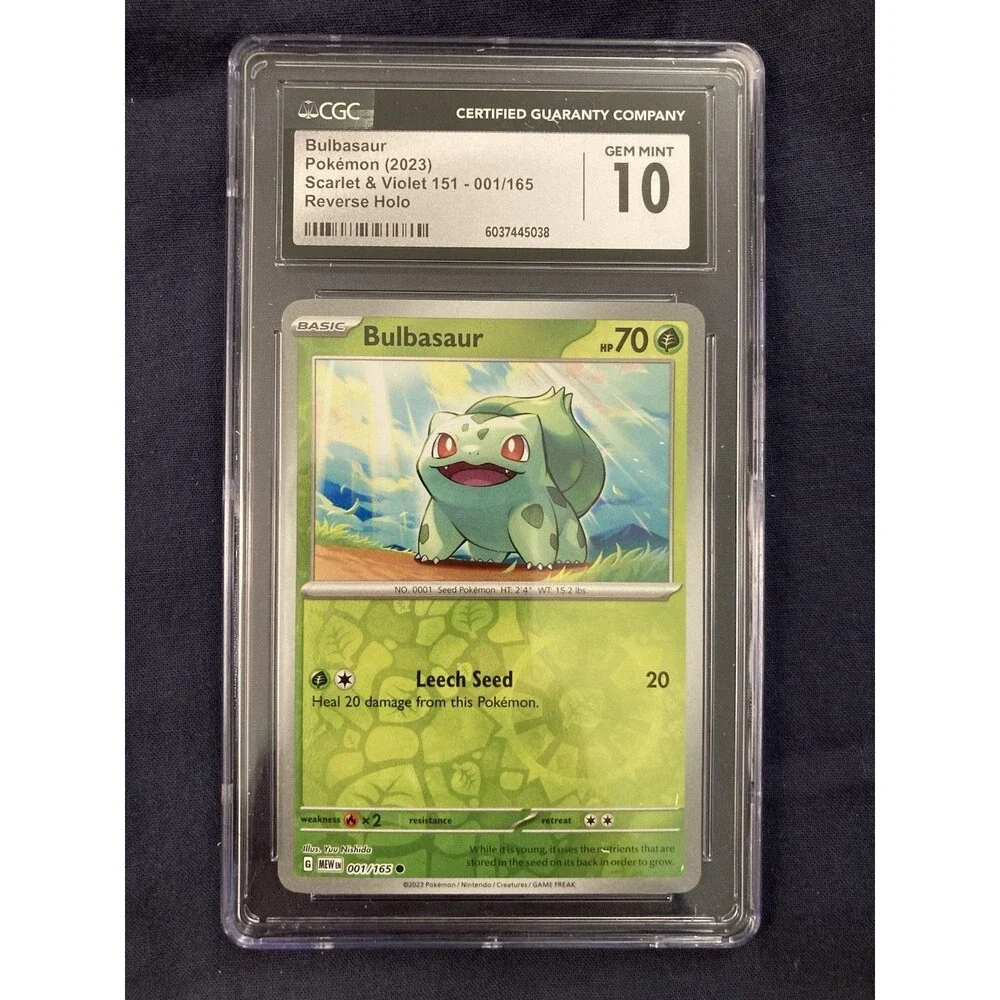 CGC GEM MINT 10 Bulbasaur 001/165 Sv: Scarlet & Violet 151 Common Reverse Holo